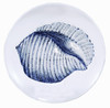 Sanibel Blue Shells on White 8 Inch Serving Dinner Glass Plates Set of 2