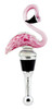 Pink Flamingo Wine Bottle Glass Art Topper Stopper