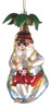 Santa Under a Palm Tree Christmas Holiday Ornament