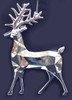 Kurt Adler Silver Faceted Deer  Holiday Acrylic Ornaments Set of 2