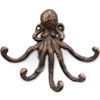 Octopus Key Hook 7 Inch Wall Decor Cast Iron