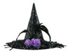 Polka Dot Sparkle Black Witch Hat Halloween Costume Fashion Accessory