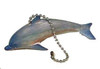 Coastal Nautical Bottlenose Dolphin Whitewashed Carved Wood Ceiling Fan Pull