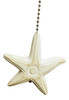 Coastal Ocean Beach Wavy Starfish Carved Whitewashed Wood Ceiling Fan Pull