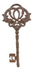 Cast Iron Ornate Key 14 Inch Antiqued Brown Rust Finish Wall Decor