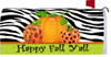 Happy Fall Y'All Pumpkins with Zebra Stripe Harvest Holiday Mailbox Wrap Cover