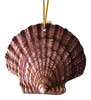 Tropical Beach Seashell Christmas Ornament Purple and Brown ORNShell14 Resin