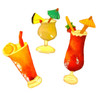 Tropical Tiki Drink Glasses Tree Ornament Set  C of 3