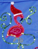 Blue Velvet Tropical Beach Pink Flamingo Christmas Holiday Stocking