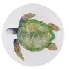 Coastal Green Sea Turtle Fused Glass 8 Inch Round Serving Plates Set of 4