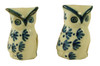 Porcelain Blue and White Hoot Owl Salt and Pepper Shakers