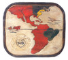 World Map Sea Chart 1609 Painted Wooden 11 Inch Step Stool