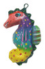 Coastal Seahorse Paper Mache Ornaments Assorted Colors Set