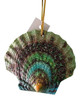 Tropical Beach Seashell Teal and Green Christmas Ornament ORNShell03