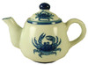 Chesapeake Blue Crab Porcelain Teapot Tea Party Blue and White