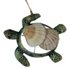 Turtle Fish Seahorse Shells on Metal Christmas Holiday Ornaments Set of 3