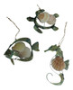 Turtle Fish Seahorse Shells on Metal Christmas Holiday Ornaments Set of 3