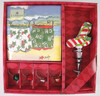 Coastal Holiday Christmas Celebration Wine Charms Napkins and Bottle Topper Set