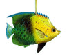 Tropical Fish Sea Life Christmas Ornament 4 Inches Green and Yellow Double Sided