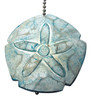 Aqua Sand Dollar Hand Carved Wood Ceiling Fan Light Pull