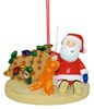 Santa with Hermit Crab at Beach Christmas Holiday Ornament