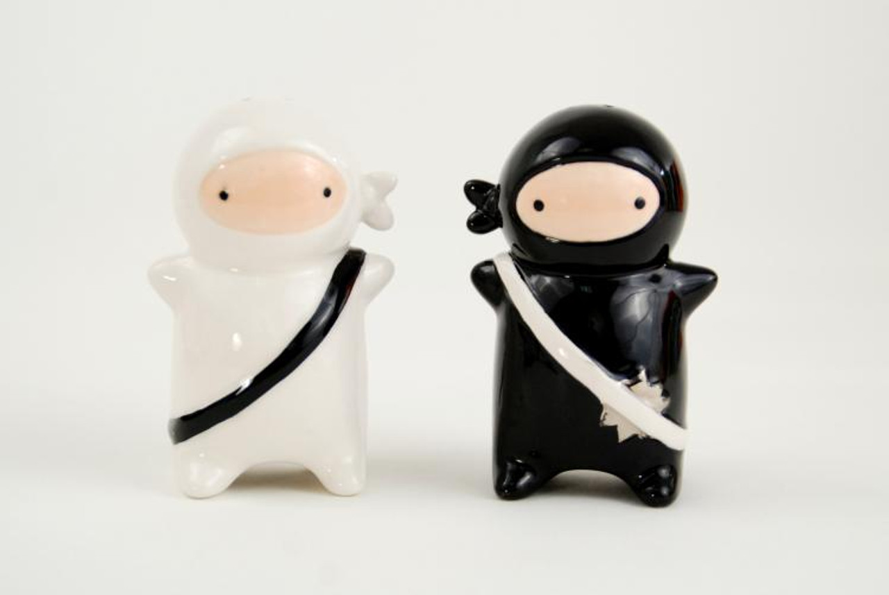 Ceramic Ninja Salt & Pepper Shakers