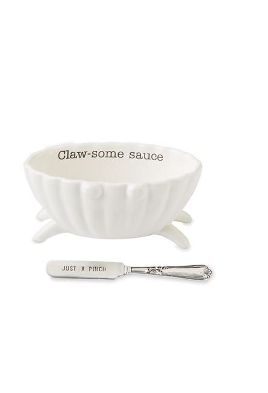 Mud Pie Crab Clawsome Sauce Seafood Dip Bowl and Spreader Set Mary B