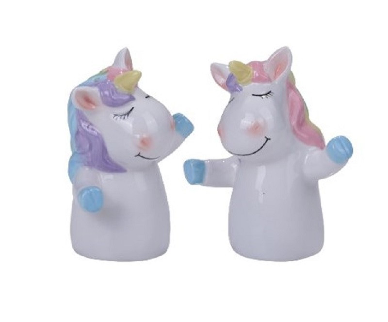 Whimsical Unicorns Ceramic Salt and Pepper Shakers Mary B Decorative Art