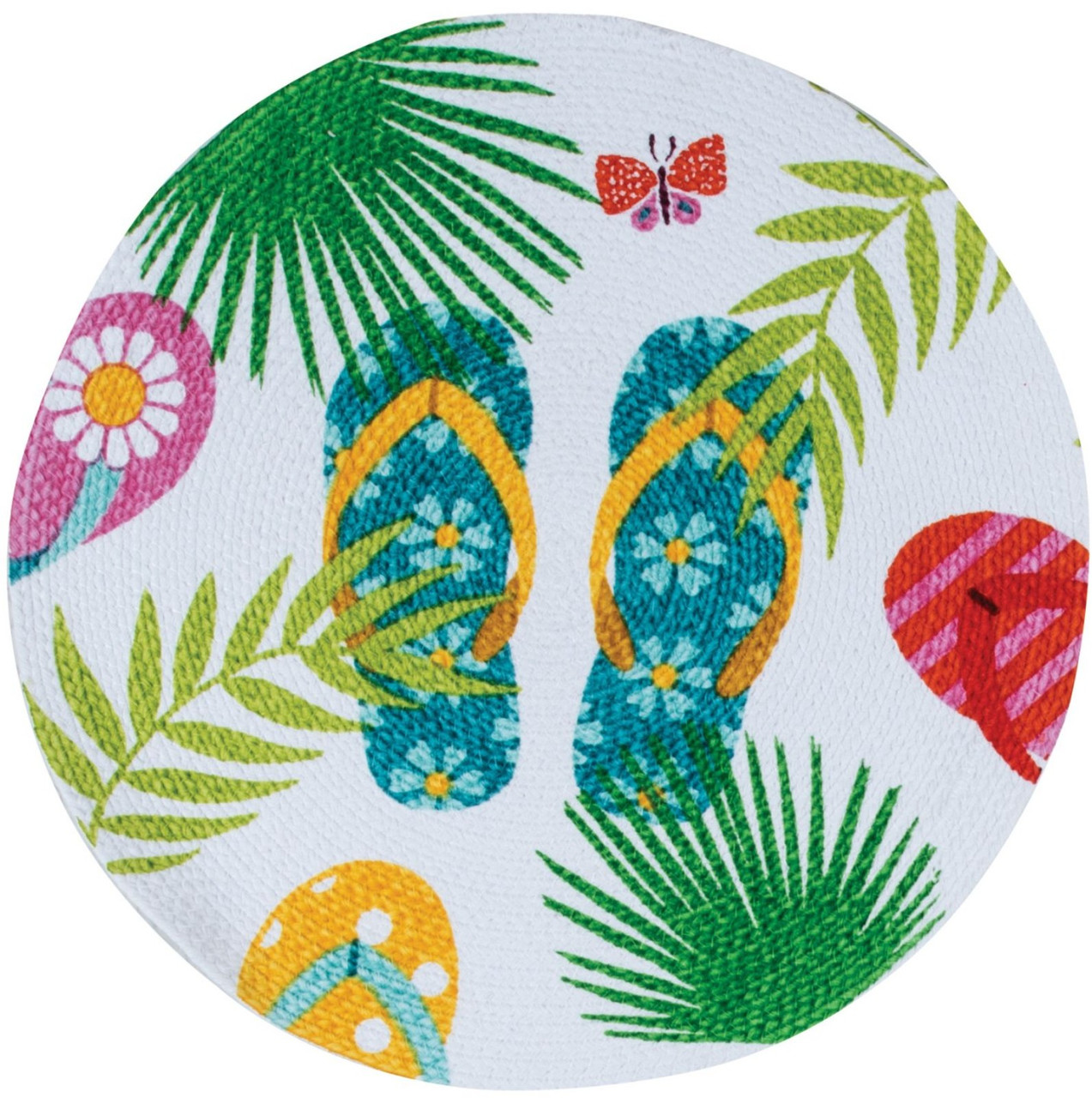 Flip Flops and Palms Braided Placemats Kitchen or Dining Table Set of 4