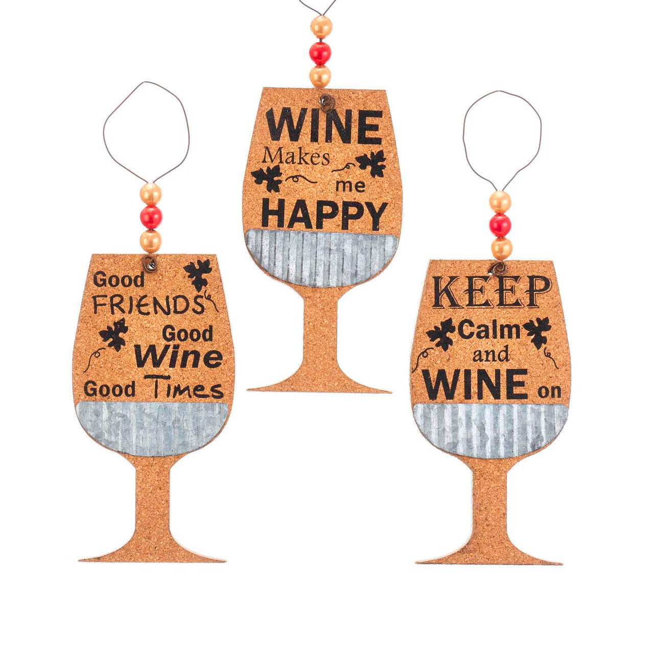 Cork Wine Glass Good Friends Happy Keep Calm Christmas Holiday Ornament Set Of 3 Mary B Decorative Art Plan an evening with friends to blind test different varietals for aromas and flavors. cork wine glass good friends happy keep calm christmas holiday ornament set of 3