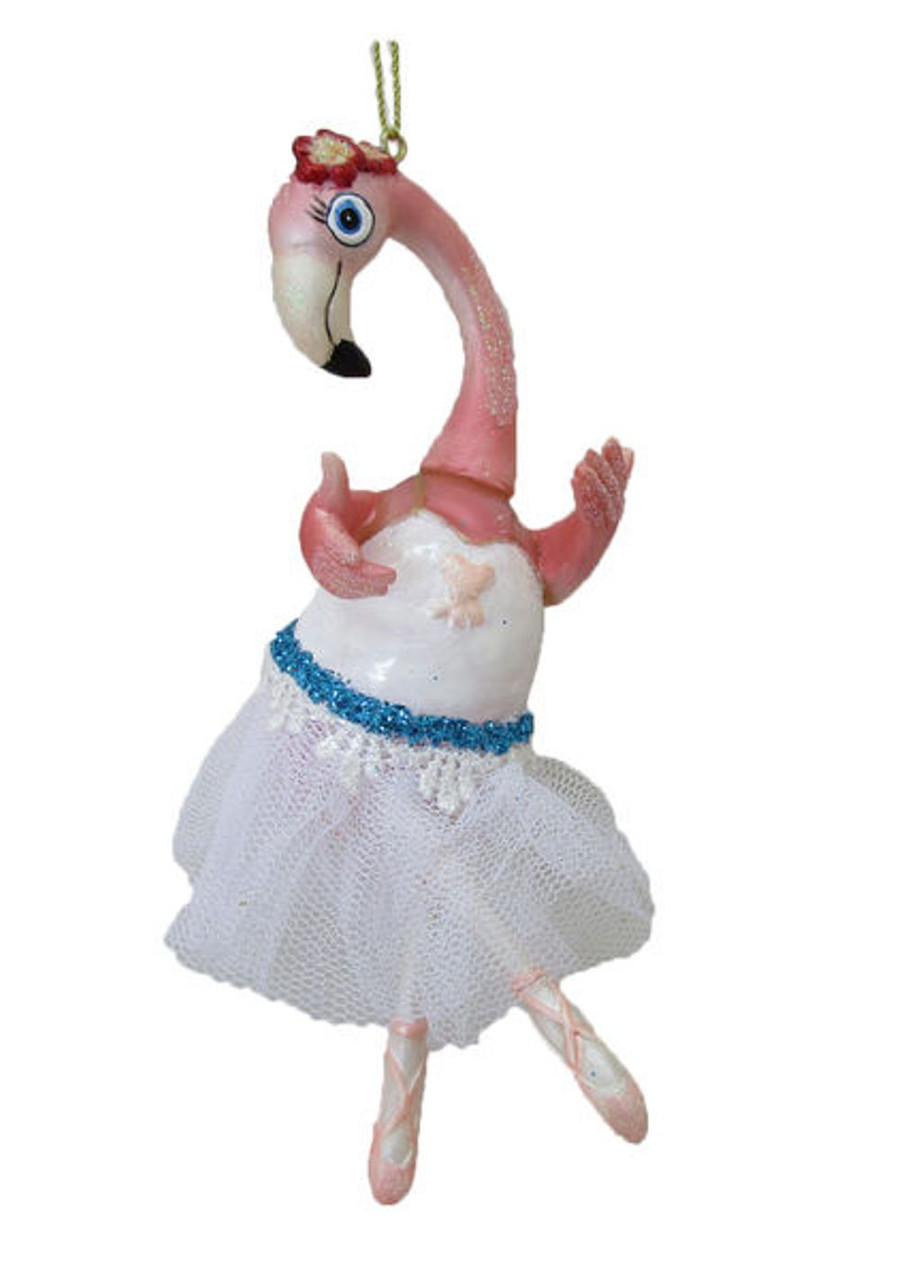 Ballerina Flamingo in White Tutu Christmas Holiday Ornament - Mary B ...