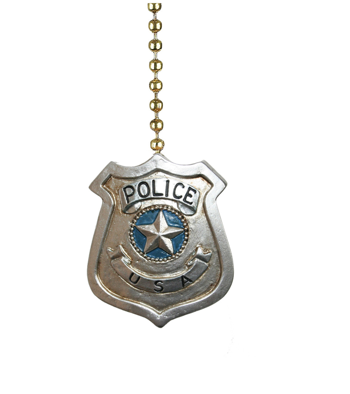 14K Yellow Gold Police Badge Pendant Charm Necklace Career Professional  Polouse: 16461929938995