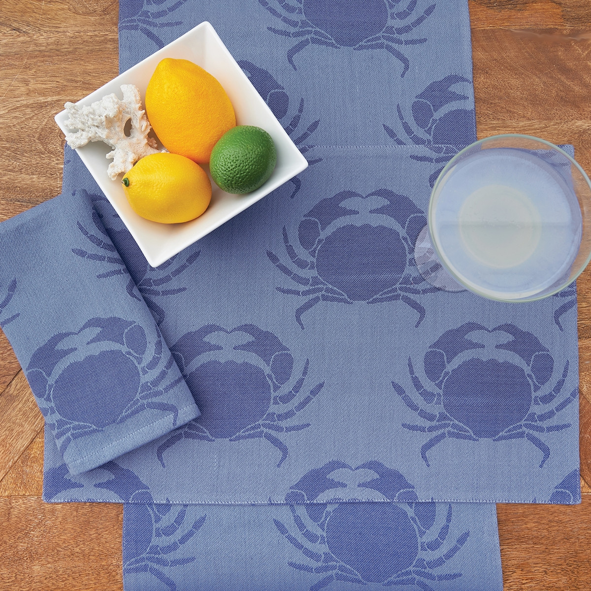 Blue Star Crab Placemats Set of 4 Woven Cotton Mary B Decorative Art