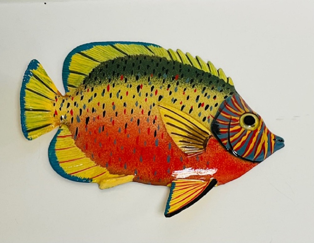 Tropical Fish Wall Decor 2 Dimensional Set of 5 Painted Resin 6 Inch 6