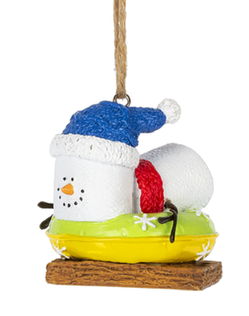 Smores Snow Sledding and Tubing Christmas Holiday Ornaments Set of 2 Mary B Decorative Art
