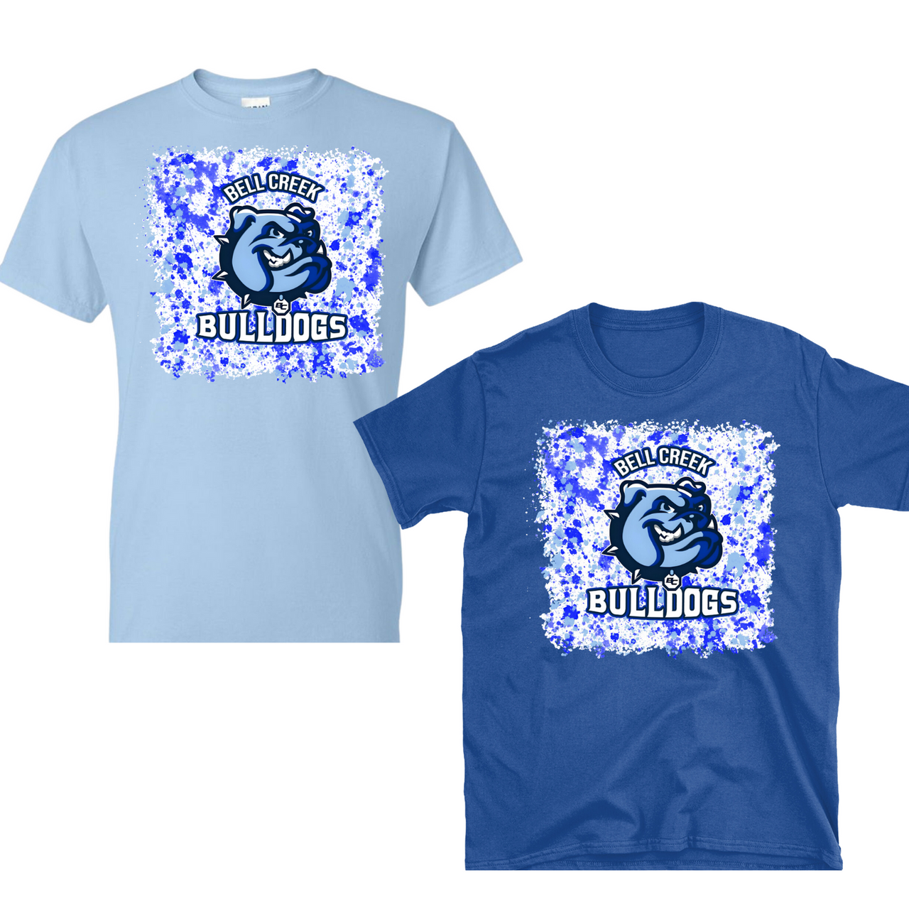 Bell Creek Middle School TShirt Splatter Bulldogs Custom Spirit Wear