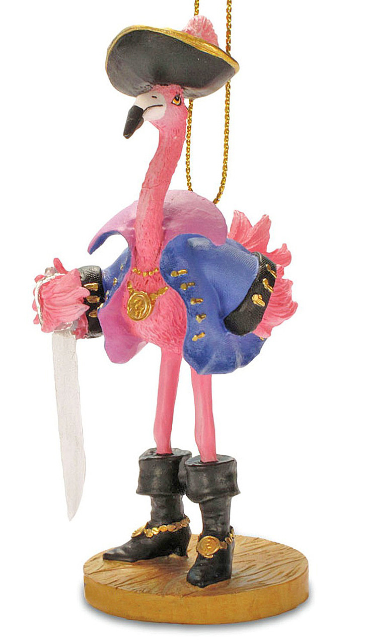 Tropical Pirate Girl Pink Flamingo Christmas Ornament - Mary B ...