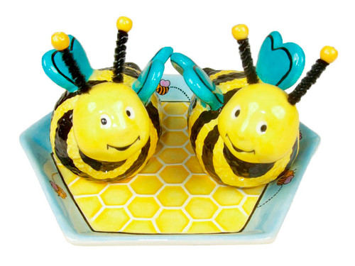 Kitchen Salt & Pepper Shakers Bees Pottery – It's All About Bees!