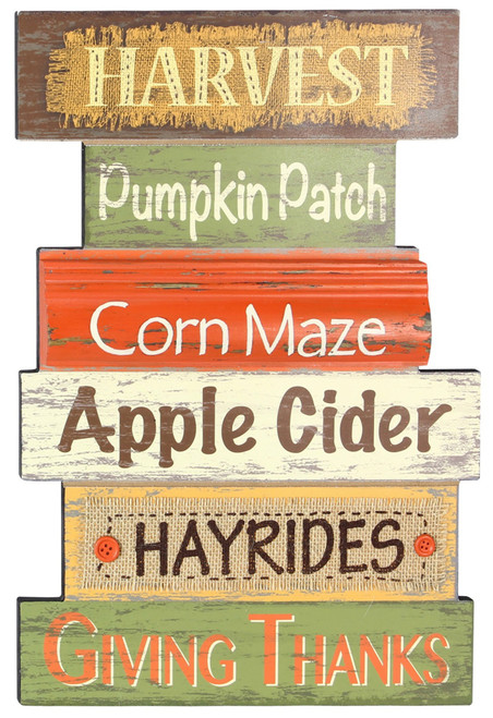 Harvest Pumpkin Patch Hayrides Giving Thanks 15 Inch Wood Wall Sign ...
