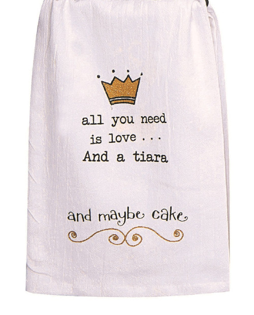 All You Need is Love Girlfriends Embroidered Krinkle Flour Sack Kitchen Towel