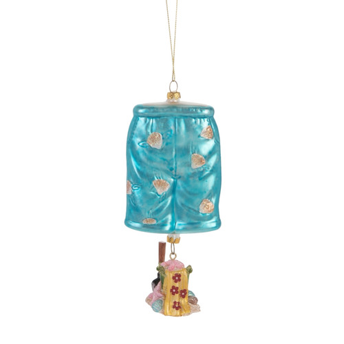 Beachcombers Mens Bathing Suit Board Shorts Christmas Holiday Ornament Glass