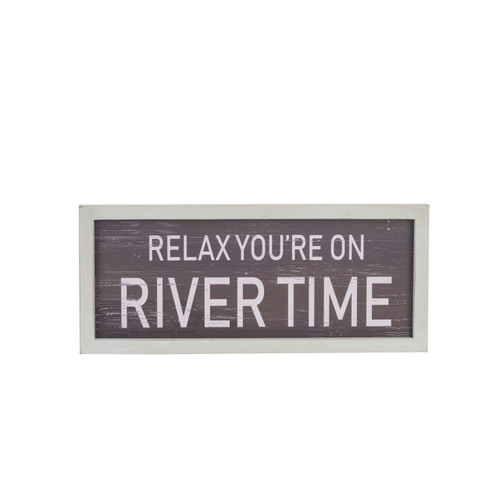 Beachcombers Relax You're On River Time Wood Wall Plaque 14 Inches