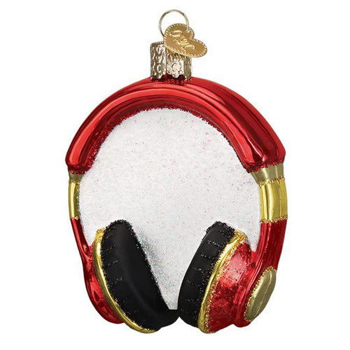 Old World Christmas Red Headphones Holiday Ornament Glass