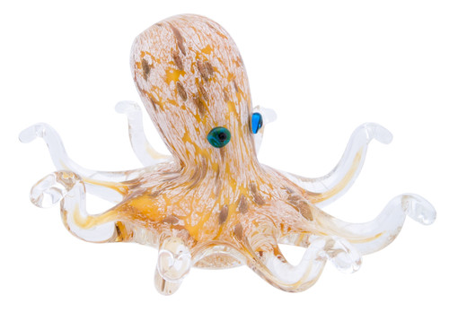 Beachcombers Blue Eyed Octopus Glass Art Tabletop Figurine 8 Inches