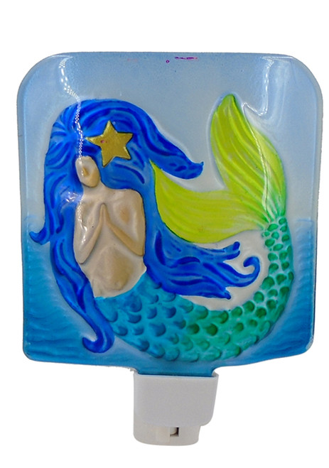 Mermaid In the Sea Night Light Electric 5 Inches Glass