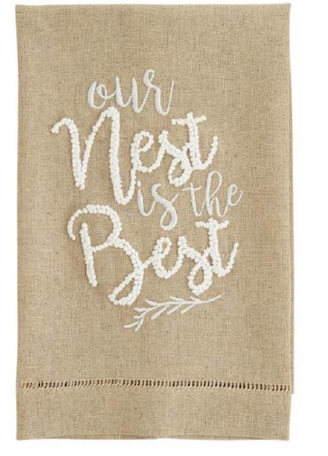 Mud Pie Our Nest Is Best French Knot Guest Hand Towel Mary B Decorative Art 