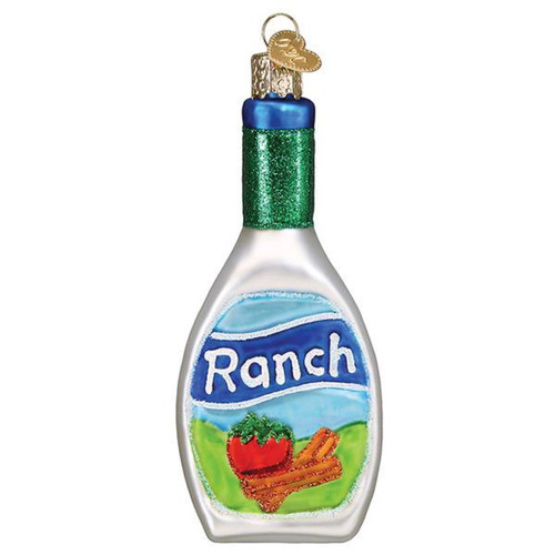 Bottle of Ranch Dressing Christmas Holiday Ornament Glass