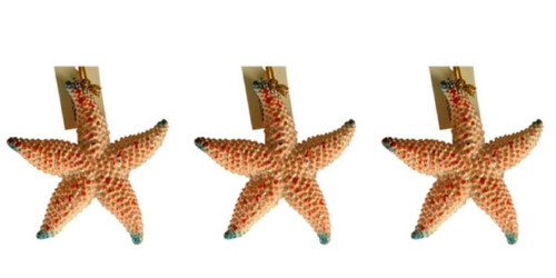 Coastal Sea Star Starfish Ocean Animal Christmas Ornaments 4 Inch Set of 3