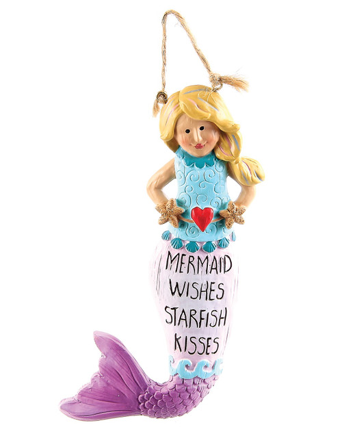 Mermaid Holding Starfish Mermaid Wishes Starfish Kisses Wall Plaque