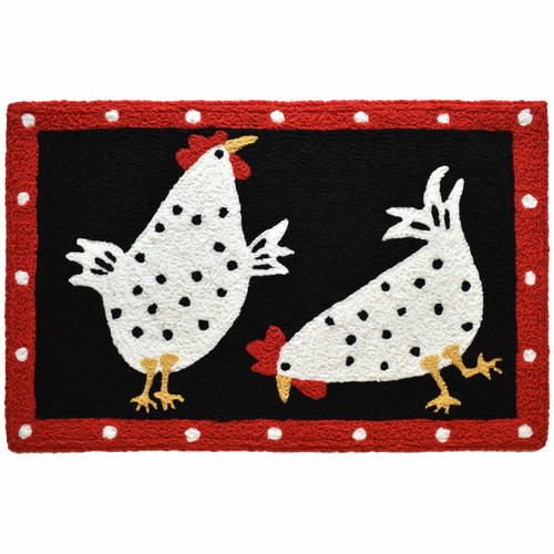 Cluck Cluck Chicks 30 X 20 Inch Area Accent Washable Rug